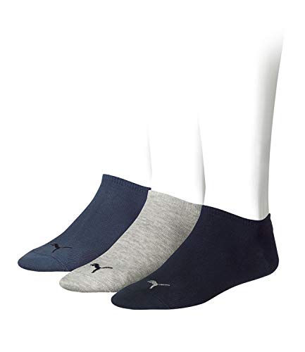 PUMA unisex Sneaker Socken Kurzsocken Sportsocken 261080001 3 Paar, Farbe:Mehrfarbig, Menge:3 Paar (1x 3er Pack), Größe:39-42, Artikel:-532 navy/grey/nightshadow blue von PUMA
