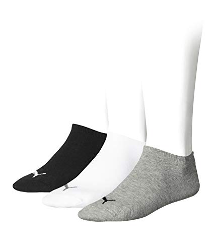 PUMA unisex Sneaker Socken Kurzsocken Sportsocken 261080001 3 Paar, Farbe:Mehrfarbig, Menge:3 Paar (1x 3er Pack), Größe:39-42, Artikel:-882 grey/white/black von PUMA