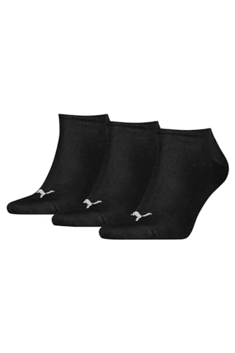 PUMA unisex Sneaker Socken Kurzsocken Sportsocken 261080001 3 Paar, Farbe:Schwarz, Menge:3 Paar (1x 3er Pack), Größe:39-42, Artikel:-200 black von PUMA