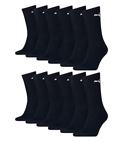 PUMA unisex Sportsocken Tennissocken Freizeitsocken Sport Crew 7312 12 Paar, Farbe:Blau, Menge:12 Paar (4x 3er Pack), Größe:43-46, Artikel:-322 dark navy von PUMA