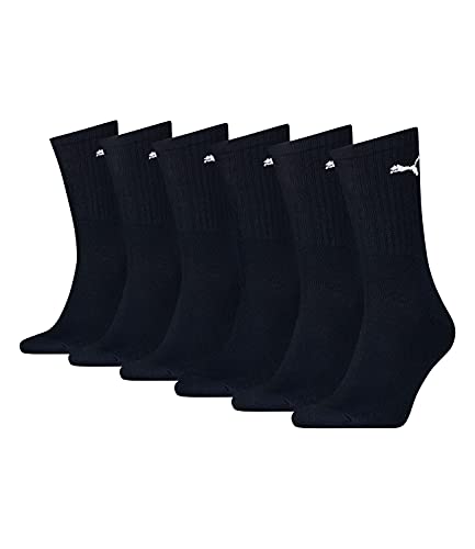 PUMA Unisex Sportsocken Cush Crew 6er Pack, mehrfarbig (Dunkelblau 322), Gr. 43-46 von PUMA