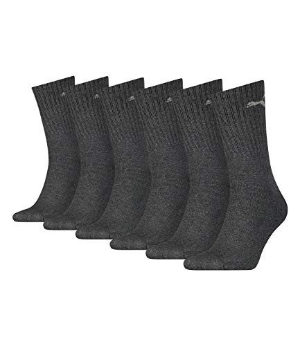 PUMA unisex Sportsocken Tennissocken Freizeitsocken Sport Crew 7312 6 Paar, Farbe:Grau, Menge:6 Paar (2x 3er Pack), Größe:43-46, Artikel:-201 anthracite von PUMA