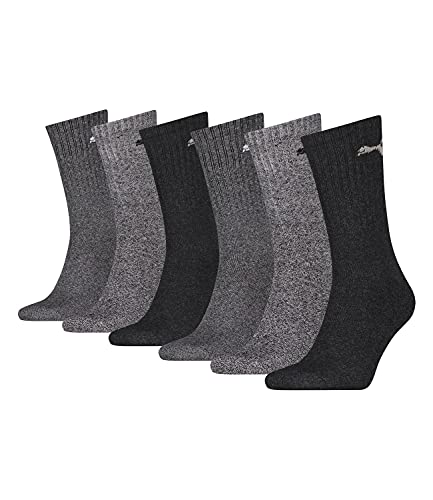 PUMA unisex Sportsocken Tennissocken Freizeitsocken Sport Crew 7312 6 Paar, Farbe:Grau, Menge:6 Paar (2x 3er Pack), Größe:43-46, Artikel:-207 anthracite/grey von PUMA