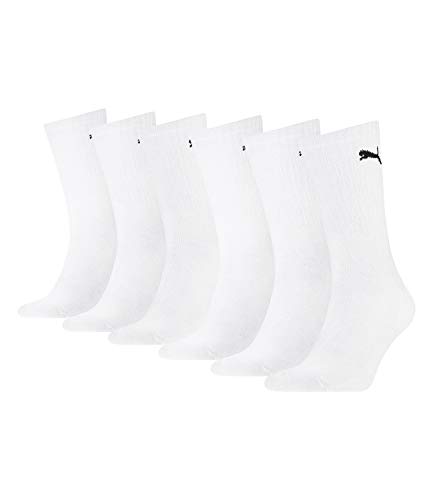 PUMA unisex Sportsocken Tennissocken Freizeitsocken Sport Crew 7312 6 Paar, Farbe:Weiß, Menge:6 Paar (2x 3er Pack), Größe:43-46, Artikel:-300 white von PUMA