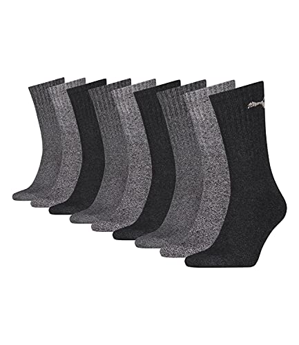 PUMA unisex Sportsocken Tennissocken Freizeitsocken Sport Crew 7312 9 Paar, Farbe:Grau, Menge:9 Paar (3x 3er Pack), Größe:35-38, Artikel:-207 anthracite/grey von PUMA