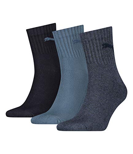 PUMA unisex Sportsocken Tennissocken Kurzschaft Short Crew 231011001 3 Paar, Farbe:Blau, Menge:3 Paar (1x 3er Pack), Größe:43-46, Artikel:-460 denim blue von PUMA