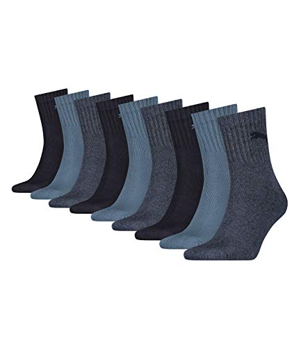 PUMA unisex Sportsocken Tennissocken Kurzschaft Short Crew 231011001 9 Paar, Farbe:Blau, Menge:9 Paar (3x 3er Pack), Größe:39-42, Artikel:-460 denim blue von PUMA