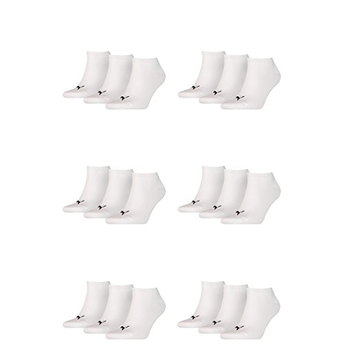 PUMA 18 Paar Sneaker Invisible Socken Gr. 35-49 Unisex für Damen Herren Füßlinge, Farbe:300 - white, Socken & Strümpfe:47-49 von PUMA