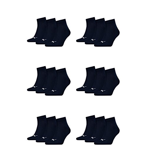 PUMA 18 Paar Unisex Quarter Socken Sneaker Gr. 35-49 für Damen Herren Füßlinge, Farbe:321 - navy, Socken & Strümpfe:35-38 von PUMA