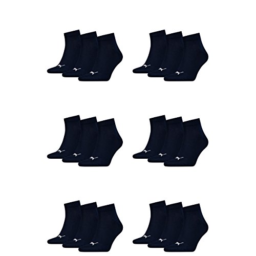 PUMA 18 Paar Unisex Quarter Socken Sneaker Gr. 35-49 für Damen Herren Füßlinge, Farbe:321 - navy, Socken & Strümpfe:39-42 von PUMA