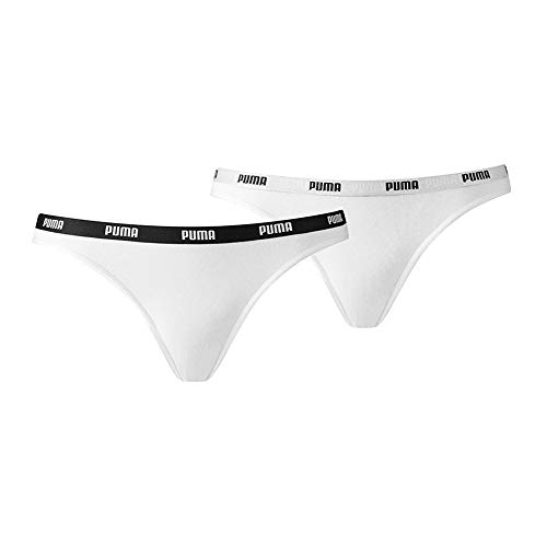 Puma Damen Bikini Slip, White/White, XS (2er Pack) von PUMA