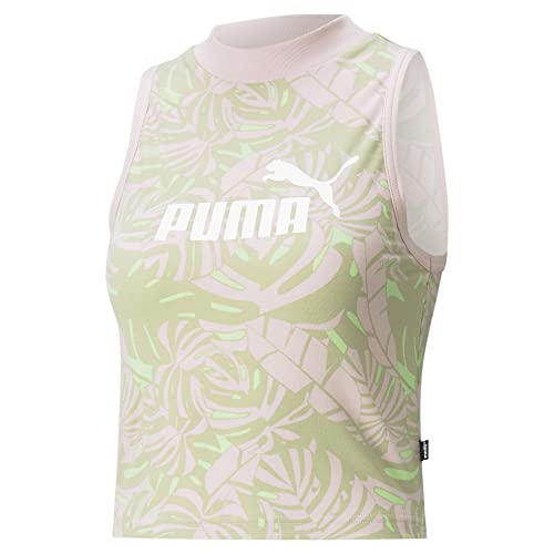 Puma Damen Floral Vibes AOP High Neck Tank Top, Pink, M von PUMA