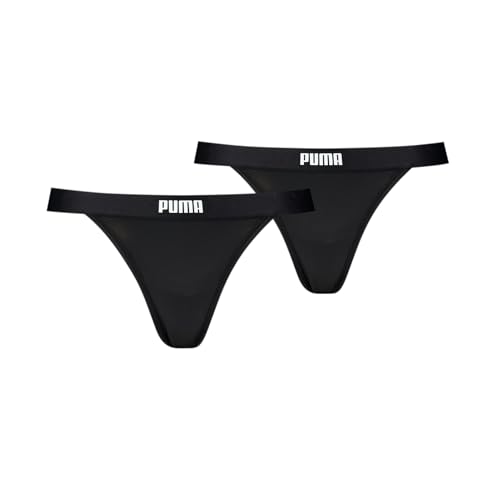 Puma Damen String Unterwäsche, Schwarz, XS (2er Pack) von PUMA