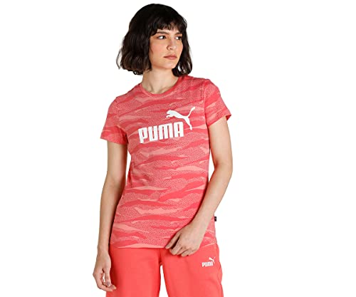 Puma Damen-T-Shirt mit Buchstabenprint, normale Passform, Lachs, 38 von Puma