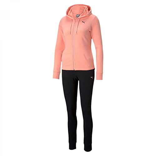 Puma Damen Trainingsanzug Clean Sweat Suit CL TR 671039 Apricot Blush-Puma Black XS von PUMA