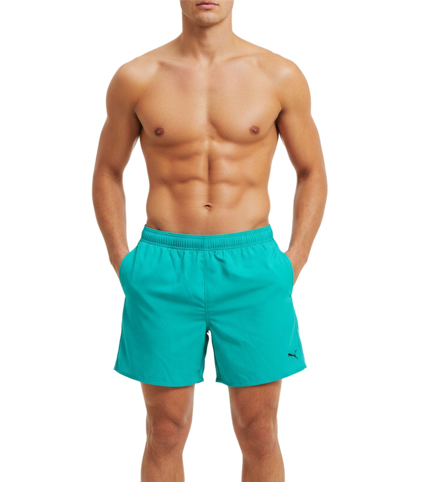 Puma Herren Bade-Shorts Schwimm-Hose mit Netz-Innenfutter Sommer-Shorts stylische Bademode 100000090 006 Aqua-Blau von PUMA