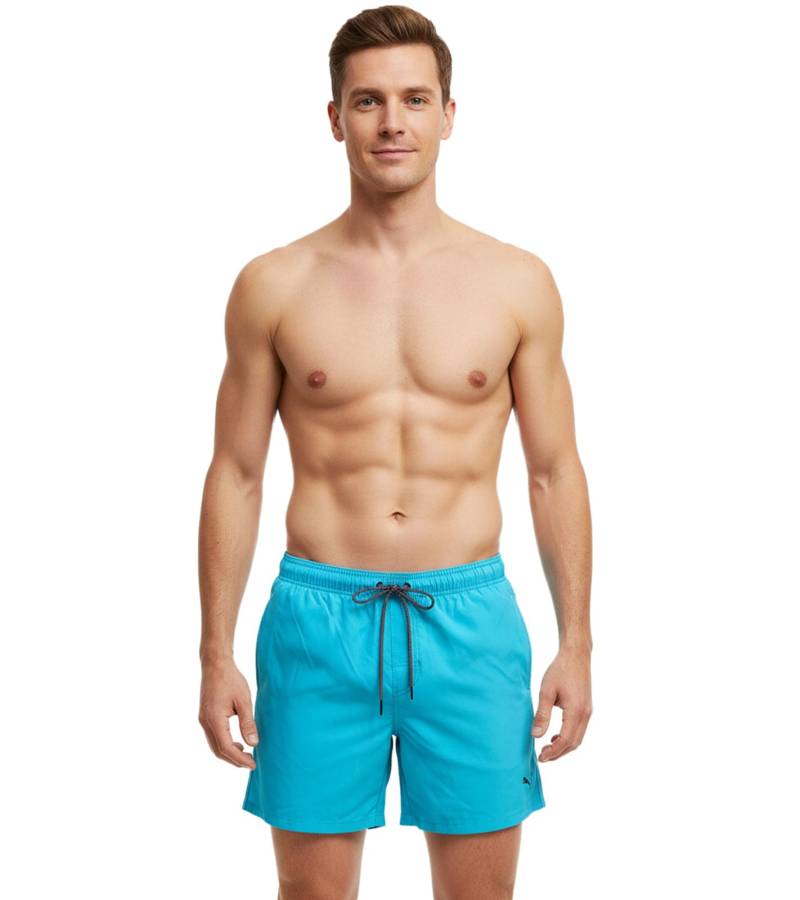 Puma Herren Bade-Shorts Schwimm-Hose mit Taschen Sommer-Shorts stylische Bademode 100002606 009 Aqua-Blau von PUMA