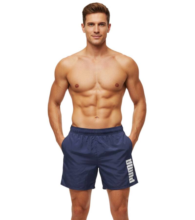 Puma Herren Bade-Shorts Schwimm-Hose mit Taschen Sommer-Shorts stylische Bademode 100004862 001 Navy von PUMA