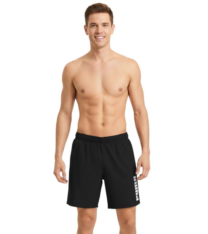 Puma Herren Bade-Shorts Sommer-Shorts mit Taschen stylische Schwimm-Hose Bademode 907002016 200 Schwarz von PUMA