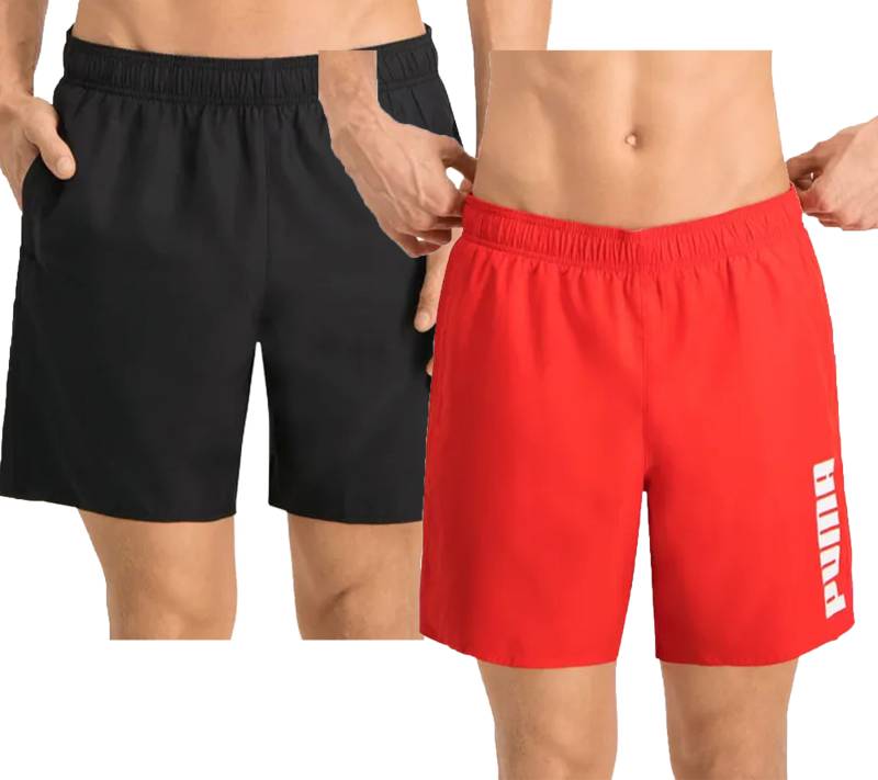 Puma Herren Bade-Shorts Sommer-Shorts mit Taschen stylische Schwimm-Hose Bademode Schwarz oder Rot von PUMA
