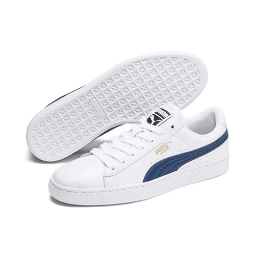 Puma Herren Basket Classic LFS Sneaker, Weiß White-Gibraltar Sea 37 von PUMA