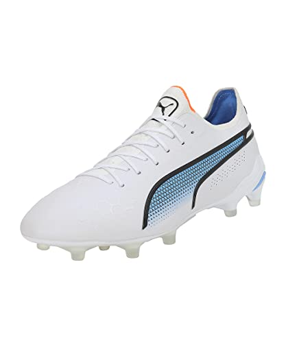 Puma Herren Fussballschuhe King Ultimate FG/AG 107097 Puma White-Black-Blue Glimmer-Orange 46 von PUMA