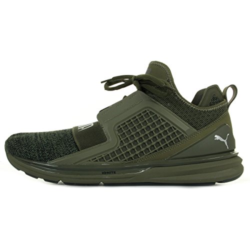 Puma Herren Ignite Limitless Knit Cross-Trainer, Olive Night-Puma Black, 42 EU von PUMA