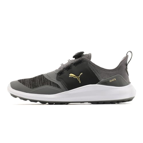 Puma Herren Ignite Nxt Disc Golfschuhe, Schwarz (Quiet Shade Team Gold Black 02) von Puma