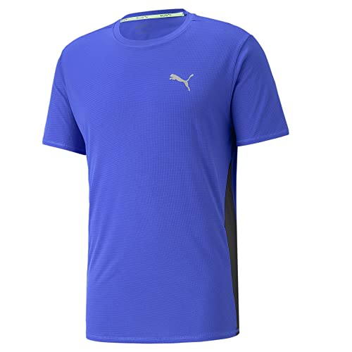 Puma Herren Run Favorite Shortsleeve Laufbekleidung Laufshirt Blau - Schwarz XL von PUMA