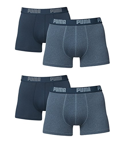 Puma Herren Shortboxer Basic Unterhosen 4er Pack in verschiedenen Farben 521025001 (XL, Denim) von Puma