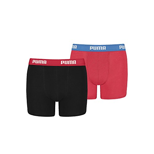 Puma Jungen Basic Boxer 2p Unterhose, (Red/Black 786), 9-10 Jahre (Herstellergröße: 140) (2er Pack) von PUMA