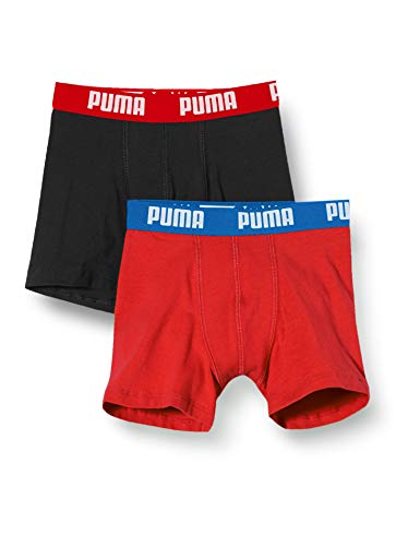 Puma Jungen Boys Basic Boxer 2P Boxershorts, Mehrfarbig (Red/Black 786), (Herstellergröÿe. 176) (2Er Pack) von HEAD