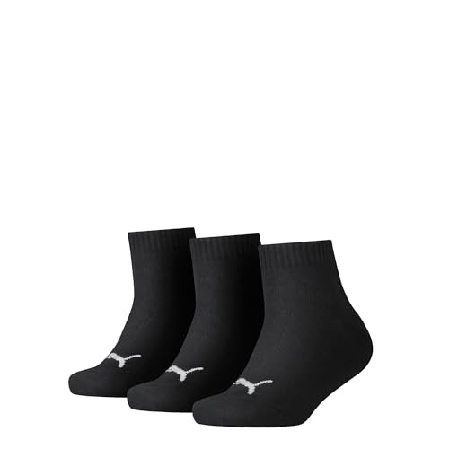 Puma Jungen Quarter 3p Sportsocken, Schwarz (Black 200), One Size (Herstellergröße: 31/34) (3er Pack) von PUMA