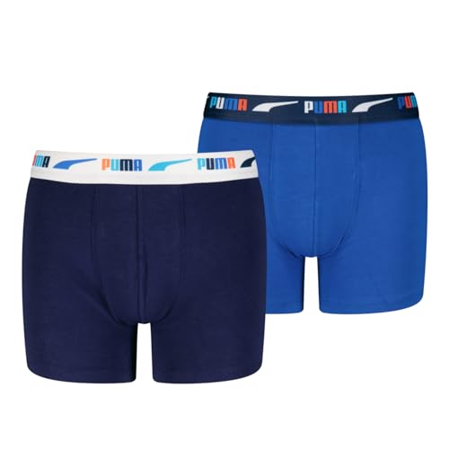 Puma Kinder Boxer Unterwäsche, Blau, 122-128 (2er Pack) von PUMA