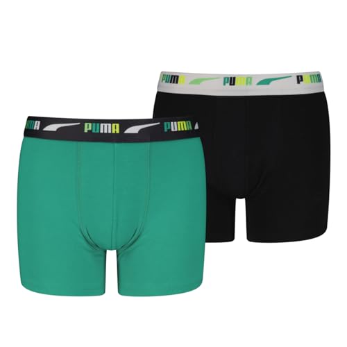 Puma Kinder Boxer Unterwäsche, Grün, 122-128 (2er Pack) von PUMA