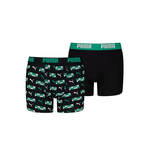 Puma Kinder Boxer Unterwäsche, Grün, 158-164 (2er Pack) von PUMA