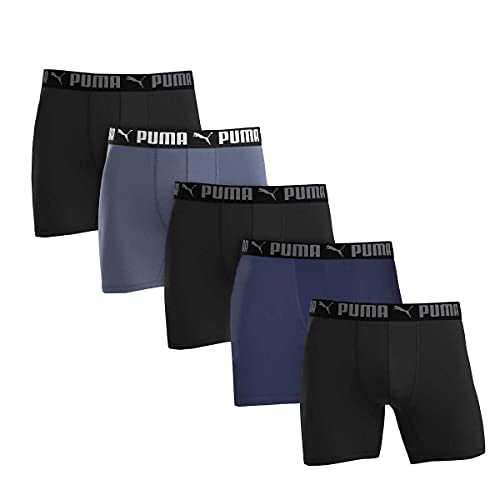 Puma Men's Microfiber Boxer Brief, 5-pack (X-Large, Black and Gray) von PUMA