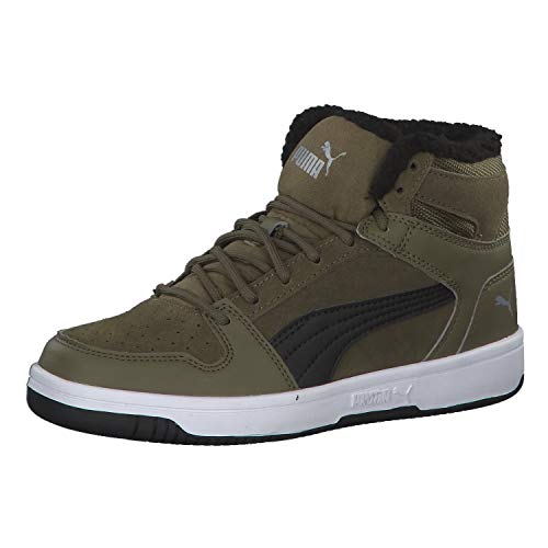 Puma Puma Rebound Layup Fur SD Jr Sneaker Unisex-Kinder, Grün (Burnt Olive-Puma Black-Limestone-Puma White), 37.5 EU von PUMA