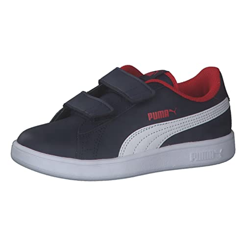 Puma Puma Smash v2 L V PS Sneaker Unisex-Kinder, Blau (Peacoat-Puma White-High Risk Red), 30 EU von PUMA