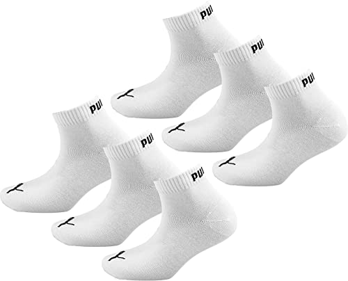 PUMA 6er Pack Unisex Quarter Plain Sportsocken 6P ECOM, 47-49, Weiss von PUMA