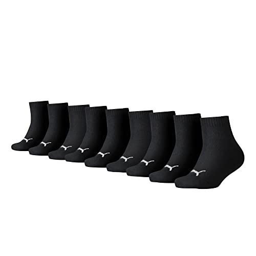 PUMA Kinder Jungen Mädchen Quarter Socken 9P (Black, 35-38) von PUMA