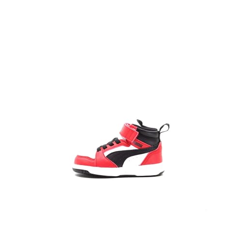 PUMA Kinder Rebound V6 Mid Sneakers 24 White Black for All Time Red ┃Sneakers in Regular Fit Unisex Kleinkinder PUMA Kinder Rebound V6 Mid Sneakers 24 White Black for All Time Red ┃Sneakers in Regular Fit Unisex Kleinkinder von PUMA