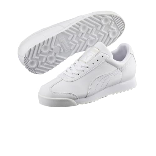 Puma Roma Basic JR Sneaker (Little Kid/Big Kid), White/Light Gray, 4.5 M US Big Kid von PUMA
