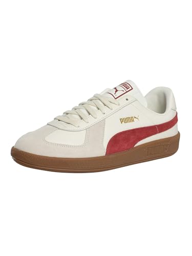 PUMA Herren Army-Leder-Sneaker, Warm White/Intense Red, 44 EU von PUMA