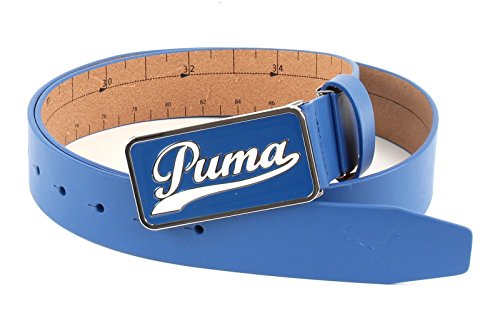PUMA Leder Gürtel Script Fitted Belt CTL W115 Strong Blue blau kürzbar von PUMA