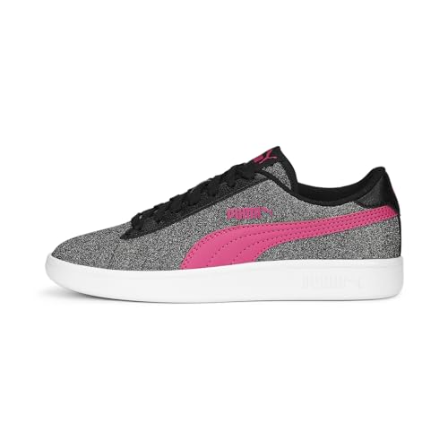 PUMA Girls' Fashion Shoes SMASH V2 GLITZ GLAM JR Trainers & Sneakers, PUMA BLACK-GLOWING PINK-PUMA WHITE, 37 von PUMA