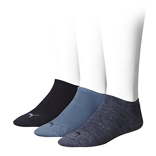 PUMA Unisex Basic Invisible Socken 3 Paar, Größe LW:47/49, LW:Denim Blue 460 von PUMA