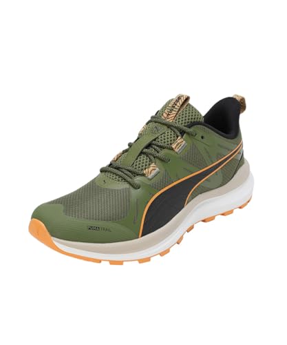 Puma Unisex Adults Reflect Lite Trail Road Running Shoes, Olive Green-Putty-Clementine, 44 EU von PUMA