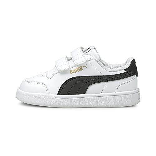 PUMA Unisex Baby Shuffle V Inf Sneaker, White Black Team Gold, 26 EU von PUMA