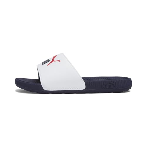 PUMA Cool Cat 2.0 Ps Slide Sandal, White Navy for All Time Red, 31 EU von PUMA